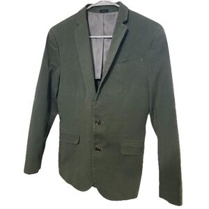 JF J.Ferrar Men's Slim Fit Green Double-Vented Blazer Notch Lapel Two-Button